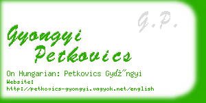 gyongyi petkovics business card